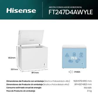 CONG.HOR HISENSE FT247D4AWYLE 85x89x56 191L BCO