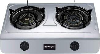 Hornillo Gas Orbegozo FO2700 - 2 Fuegos, Gas Butano, Inox