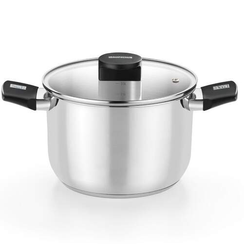 Olla Monix - 30 cm, Tapa, Vidrio, Acero Inoxidable