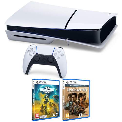 Consola Sony PlayStation 5 Chasis D + Helldivers 2 + Uncharted Remasterizado