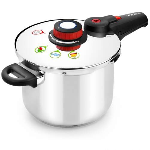 Olla Presión Monix Selecta - 6 L, Inox, Negro