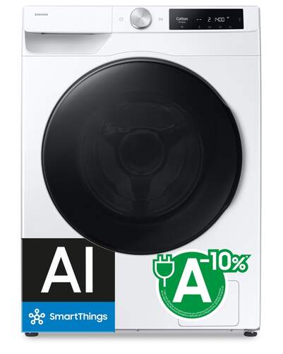 Lavadora Secadora Samsung WD90DG6B85BEU3 - 9/6 kg, 1400 rpm, Inverter, Blanca