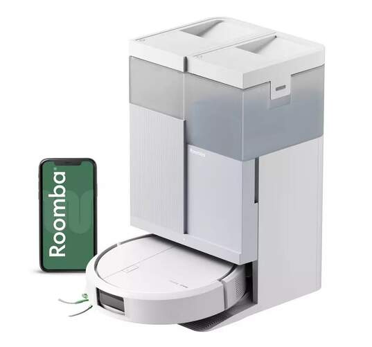 Robot Aspirador Roomba Combo Plus 415 G285240 - 20000 Pa, Bolsas AllergenLock, Blanco