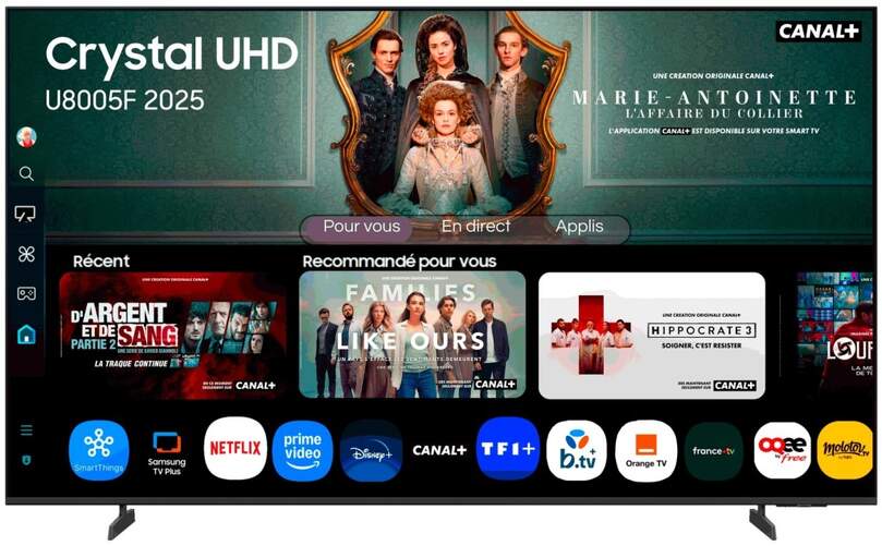 TV Samsung 55" LED TU55U8005F Crystal - 4K Ultra HD, Smart TV Tizen, Bluetooth, 20W, HDR10+