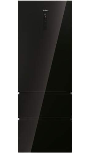 Frigorífico Combi Haier HTW7720DNGB - 200 x 70 cm, 3 puertas, No Frost, Cristal Negro