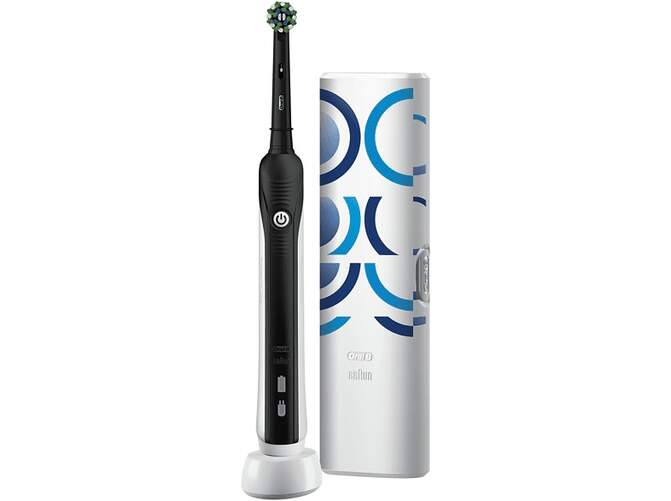 Cepillo Dental OralB Pro 1750 Design Edition Negro - Sensor Presión, Temporizador, Estuche