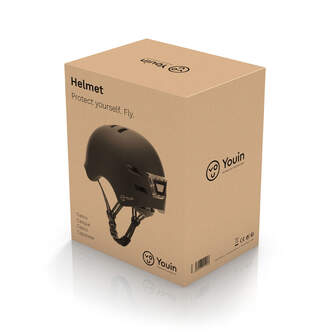 CASCO YOUIN MA1010 LUZ FRONTAL Y TRASERA NEGRO M