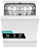Lavavajillas Hisense HS663A90WUK - 7 programas, 16 servicios, tercera bandeja, 44 dB, Blanco