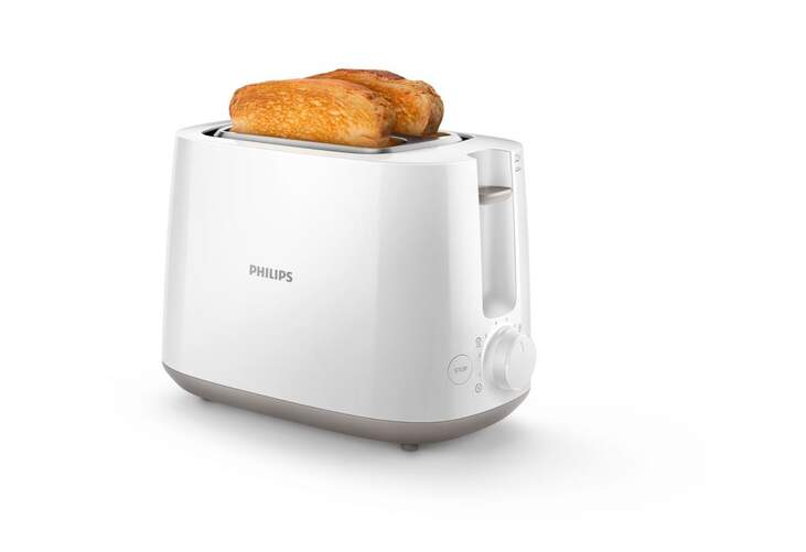 Tostadora Philips HD2581 Mini - 2 ranuras, Rejilla calientabollos