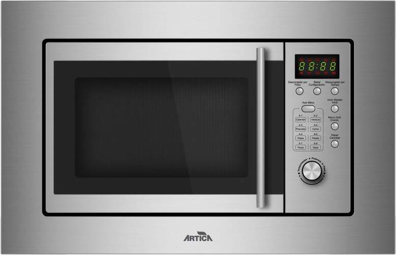 Microondas Integrable Artica AMW204582IDX - 800W+Grill, 20 Litros, Programa Automático, Grill, Inox
