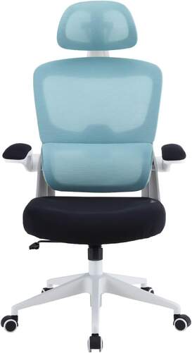 Silla de oficina Woxter Ergo - Ergonómica, azul, malla transpirable
