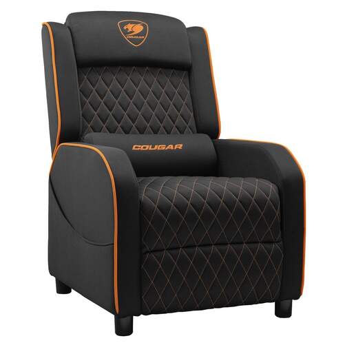 Sillón Gaming Cougar Ranger One - Reclinable 95° - 160°, Cuero Sintético, negro y naranja