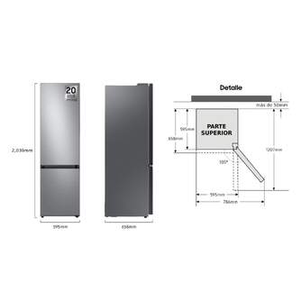 FRICOM. SAMSUNG RB38A7B6BS9 203x60 INOX METALCOOLI