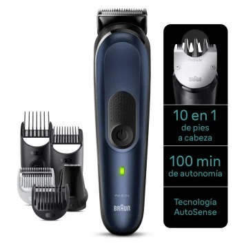 Recortadora Braun Series 7 MGK7421 - Batería 100min., Accesorios Cuerpo, Pelo, Barba, Nariz y Orejas