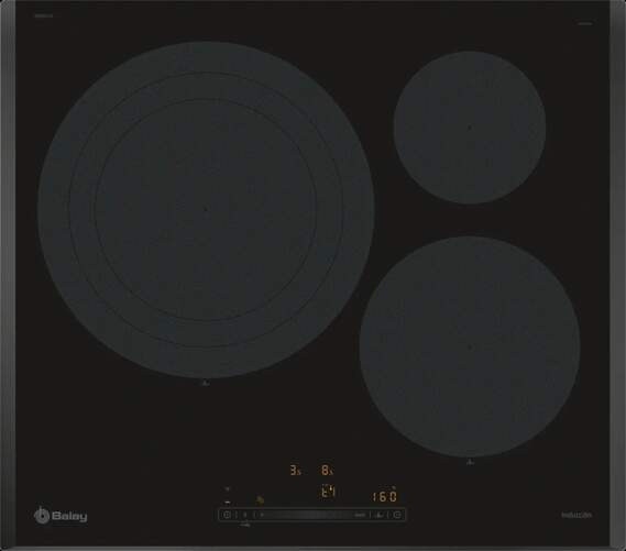 Placa Inducci&oacute;n Balay 3EB967LH - 3 Zonas, 60 cm, 7400 W, Negro