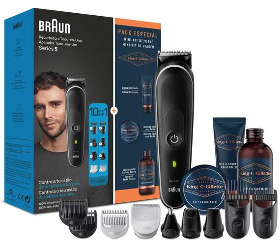 Recortadora Braun Series 7 MGK7421 - Batería 100min., Accesorios Cuerpo, Pelo, Barba, Nariz y Orejas