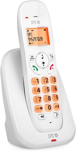 Tel&eacute;fono inal&aacute;mbrico SPC 7331B Kairo Blanco - Manos libres, pantalla y teclas iluminadas, modo Eco