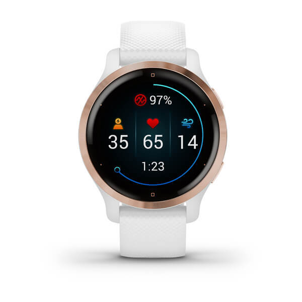 Garmin Venu 2s reloj inteligente con gps y deportes blanco rose gold 0100242913 pulsera 1.2 amoled 40mm oro bluetooth 10 autonomía smartwatch multideporte wifi integrado frecuencia actividad sueño 1.1 para android 5