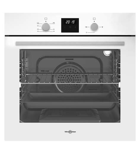 Horno Gas Natural Vitrokitchen HG602BN - Clase A, 60L, Digital, Guía Telescópica, Blanco