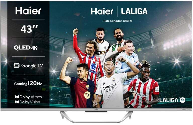 TV Haier 43" H43Q800UX - 4K Ultra HD, QLED, Google TV, Bluetooth