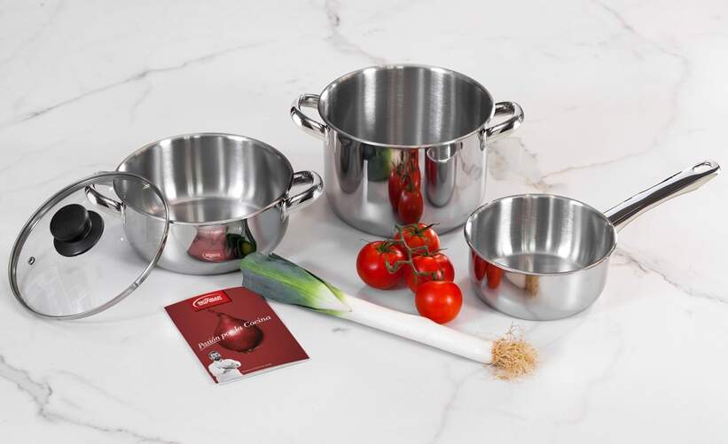 Bateria de Cocina Inoxibar Forma 90237 - 4 Piezas, Inox