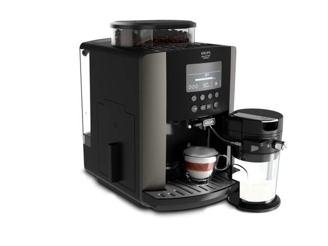 Cafetera superautom&aacute;tica Krups EA819E con leche - 15 bar, 1450 W, preparaci&oacute;n cappuccino