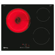 Placa Vitrocerámica Balay 3EB715ER - 60 cm, 3 Zonas (1 Doble 28cm), 17 Potencias, 5700W, Negro