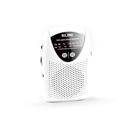 Radio Elbe RF-50 con auriculares Blanco - 2 Pilas AAA, Radio AM y FM