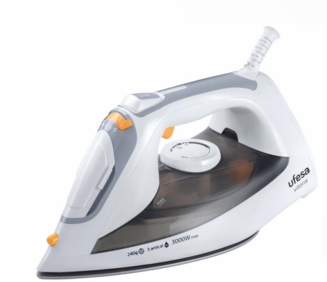 Plancha Ufesa PV3700 Vittoria - 3000 W, Función autolimpiza, suela cerámica
