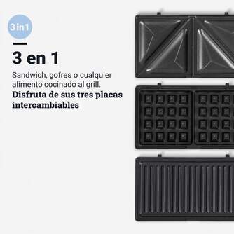 SANDWICH. U.BLUE 5008X 3EN1 GRILL-GOFRE-SANDW 800W