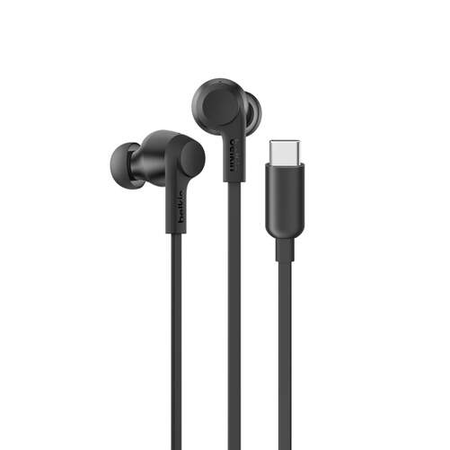 Auriculares Belkin Soundform - Funci&oacute;n ANC, Cancelaci&oacute;n de ruido activa, USB-C, IPX5, Negro