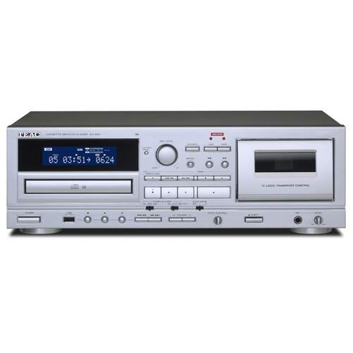 Reproductor Teac AD-850-SE - CD, Cassettes, USB, pantalla LCD, 20-20000 Hz, 128 kbps, plata