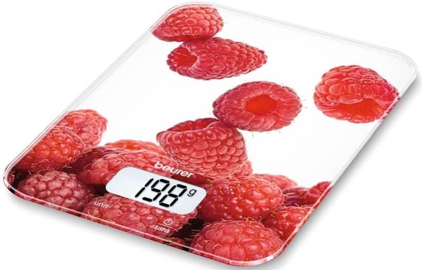 Balanza De Cocina beurer ks 19 berry peso 5 kg escala 1 display digital ks19 5kg cristal kg1 gr diseño frambuesa