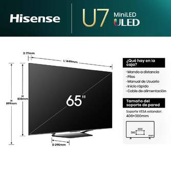 TV HISENSE 65%%%quot; 65U7NQ UHD MINILED ULED 144HZ
