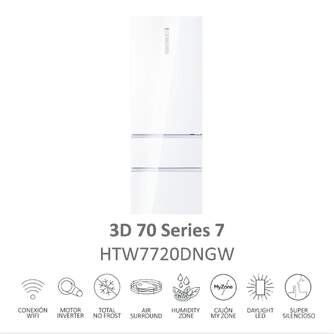 FRICOM. HAIER HTW7720DNGW 200x70 3P NF CRIS BCO