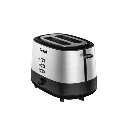 Tostador Tefal TT520D10 - 2 ranuras cortas, Inox & Negro