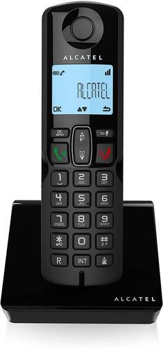 Teléfono Inalámbrico Alcatel S250 Negro - Agenda 50 contactos, Registro 10 llamadas, Alcance 50/300m