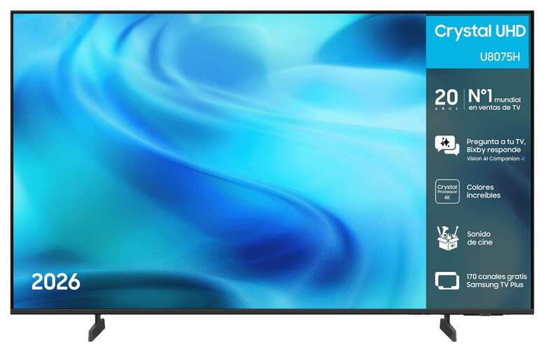 TV Samsung 55" LED TU55U7005H Crystal - 4K Ultra HD, SmartTV 120Hz, Bluetooth, Altavoces 20W, HDR10+