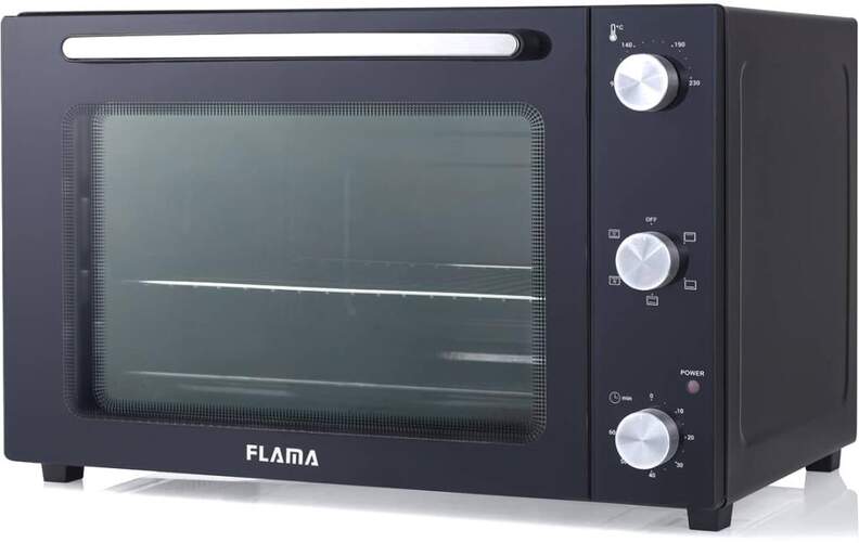 Horno Sobremesa Flama 1528FL - 1500W, 28 Litros, Convección, EasyClean, Negro