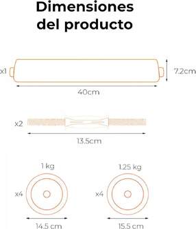 KIT XIAOMI MANCUERNAS BARRA PESA RUSA 10 KG