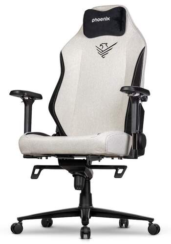 Silla Gaming Phoenix Monarch Remaster Gris/Blanco - Talla R, reposabrazos 4D, coj&iacute;n cervical fr&iacute;o