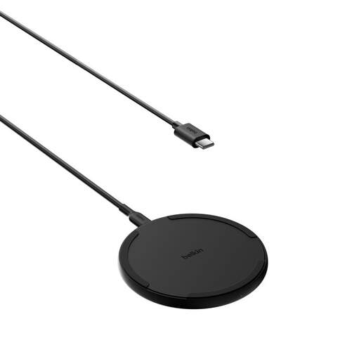 Cargador inal&aacute;mbrico Belkin QI2 - 15 W, carga r&aacute;pida, cable USB-C 1,5 m, negro