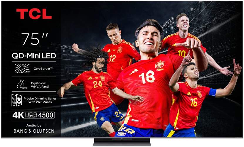 TV TCL 75" QD-MiniLED 75C8K - 4K Ultra HD, Google TV, 144 Hz, Dolby Atmos, HDR10