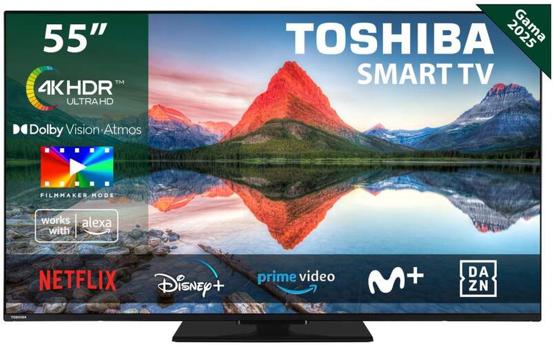 TV 55" Toshiba 55UV3463DG - 4K Ultra HD, Smart TV con Peana central, Dolby Audio 20 W