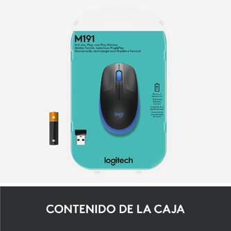 RATON LOGITECH M190 INALAMBRICO AZUL AMBIDIESTRO