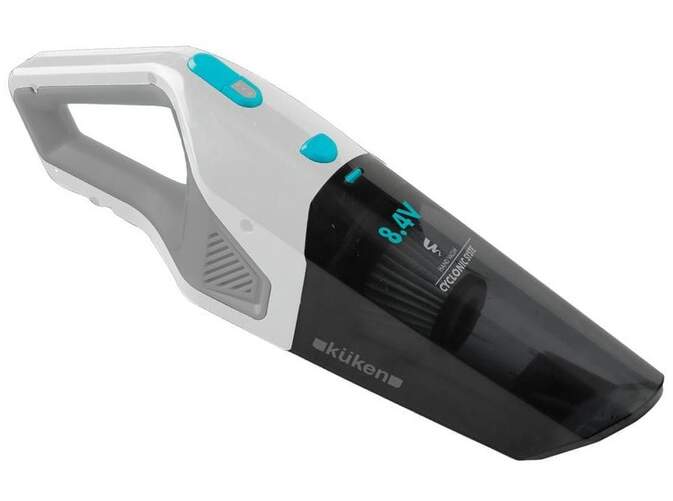 Aspirador de mano Kuken 36002 - Seco/Húmedo, 8,4 V, filtrado, 17 minutos de autonomía