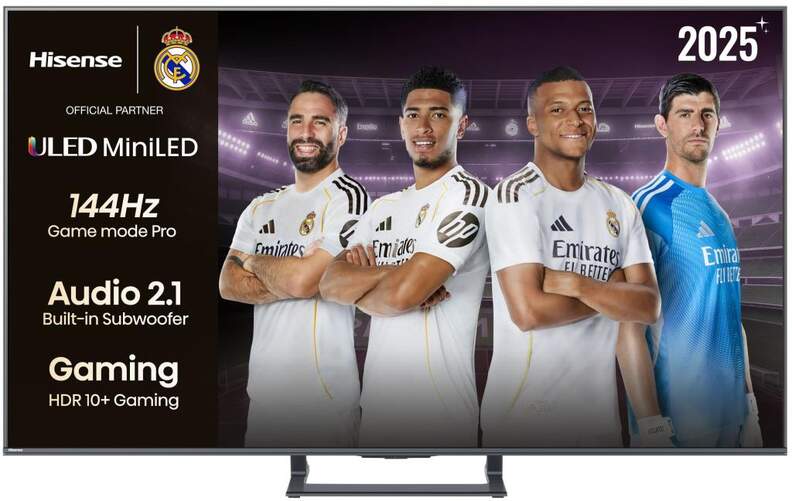 TV Hisense 50" MiniLED 50E8Q - 4K Ultra HD, 144 Hz, VIDAA U8.5, Dolby Atmos 20 W, HDR10+ Adaptive