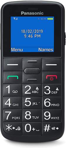 SeniorPhone Panasonic KX-TU110EX Negro - Pantalla 1.77", Cámara, Radio FM, Botón SOS, Linterna