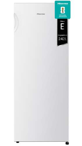 Frigor&iacute;fico 1 Puerta Hisense RL313D4AWE - Clase E, 242 L, 144 x 55 x 56 cm, C&iacute;clico, Blanco