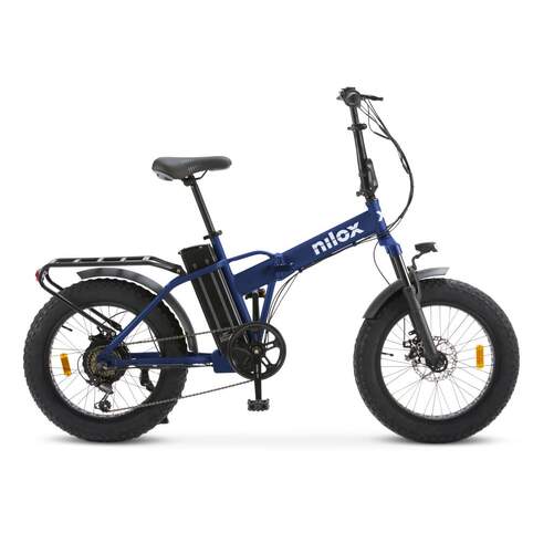 Bicicleta el&eacute;ctrica Nilox X8 Pro 20X4P Blue Metal - 250W, 70km aut., plegable, SHIMANO 6 veloc.